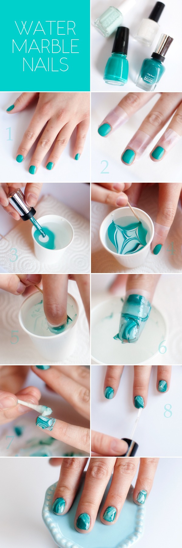 water marble nail tutorial | pretty plain janes