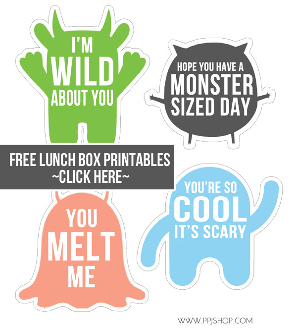 Free Lunch Box Monster Printables