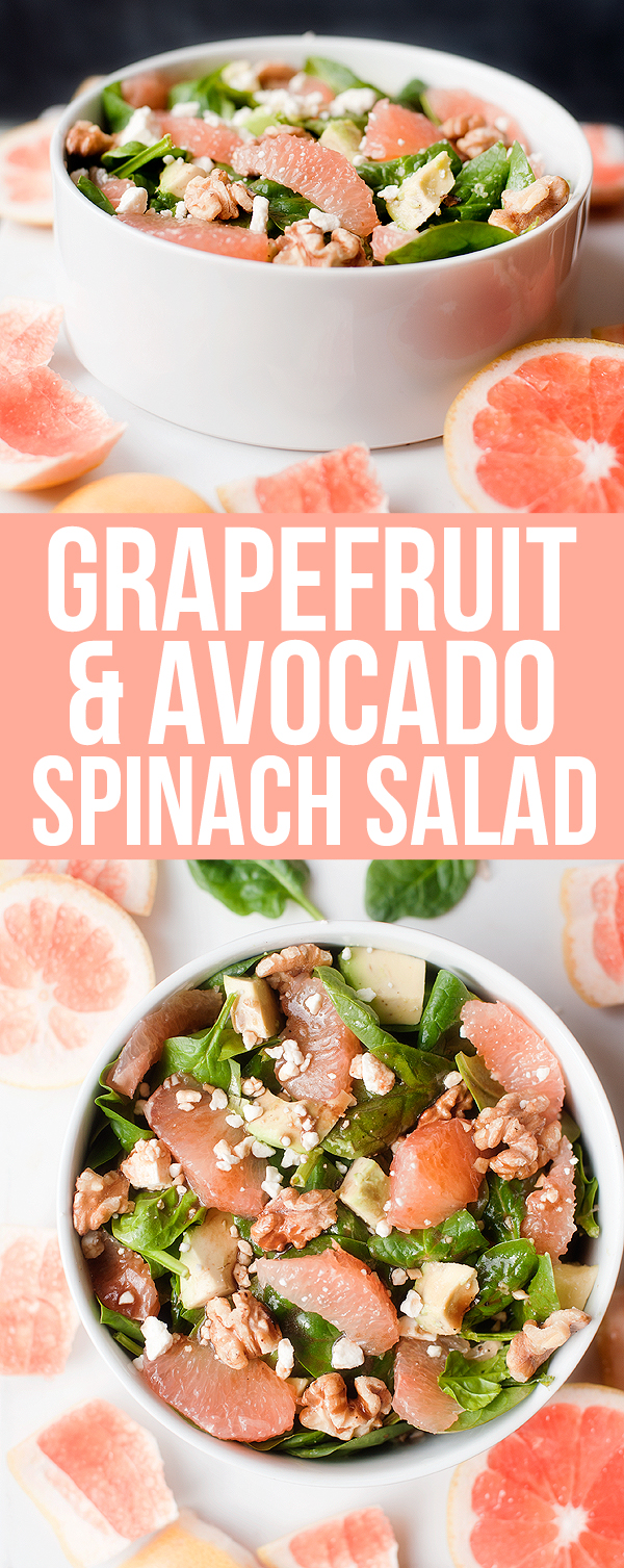 grapefruit and avocado spinach salad