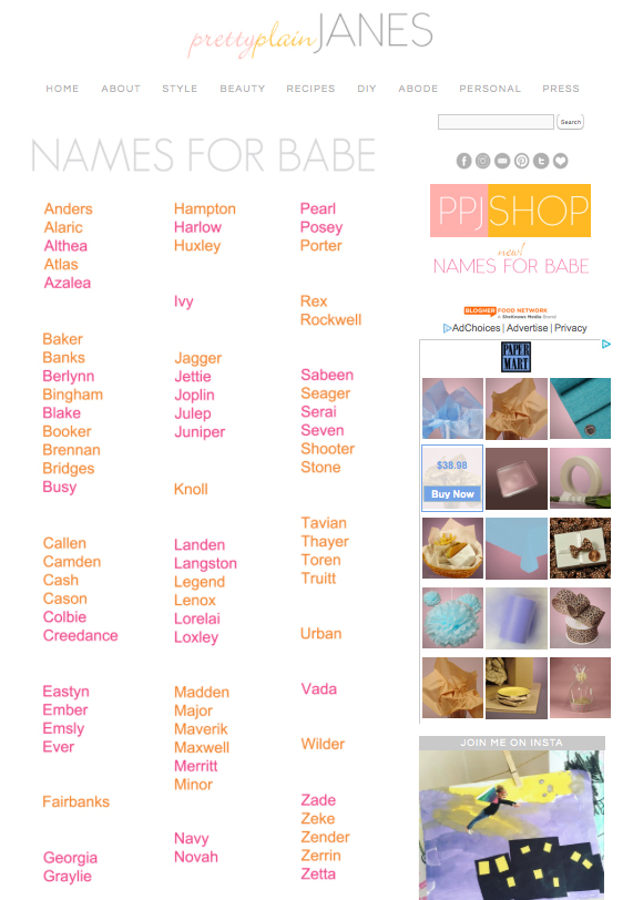 Unique Baby Names