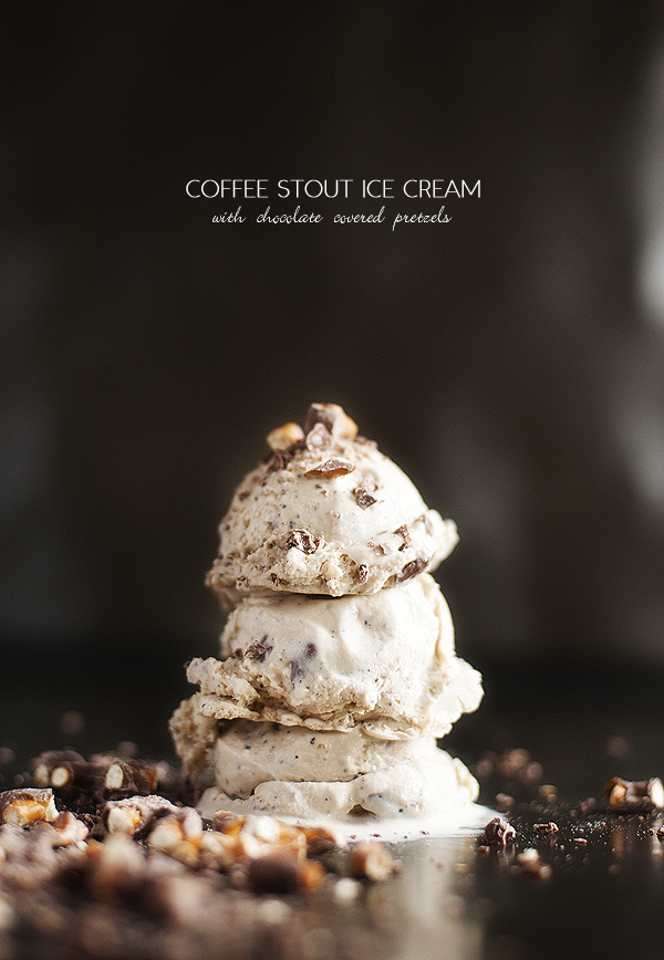coffee stout ice cream with chocolate covered pretzels | pretty plain janes