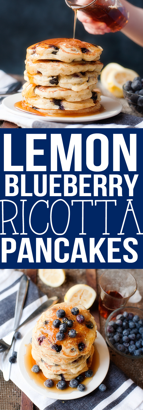 lemon blueberry ricotta pancakes | pretty plain janes
